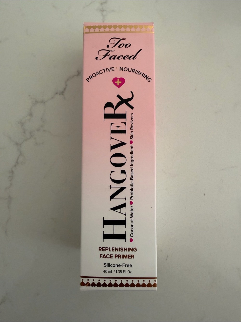 Too Faced Hangover Replenishing Face Primer - Pink and Gold Accents